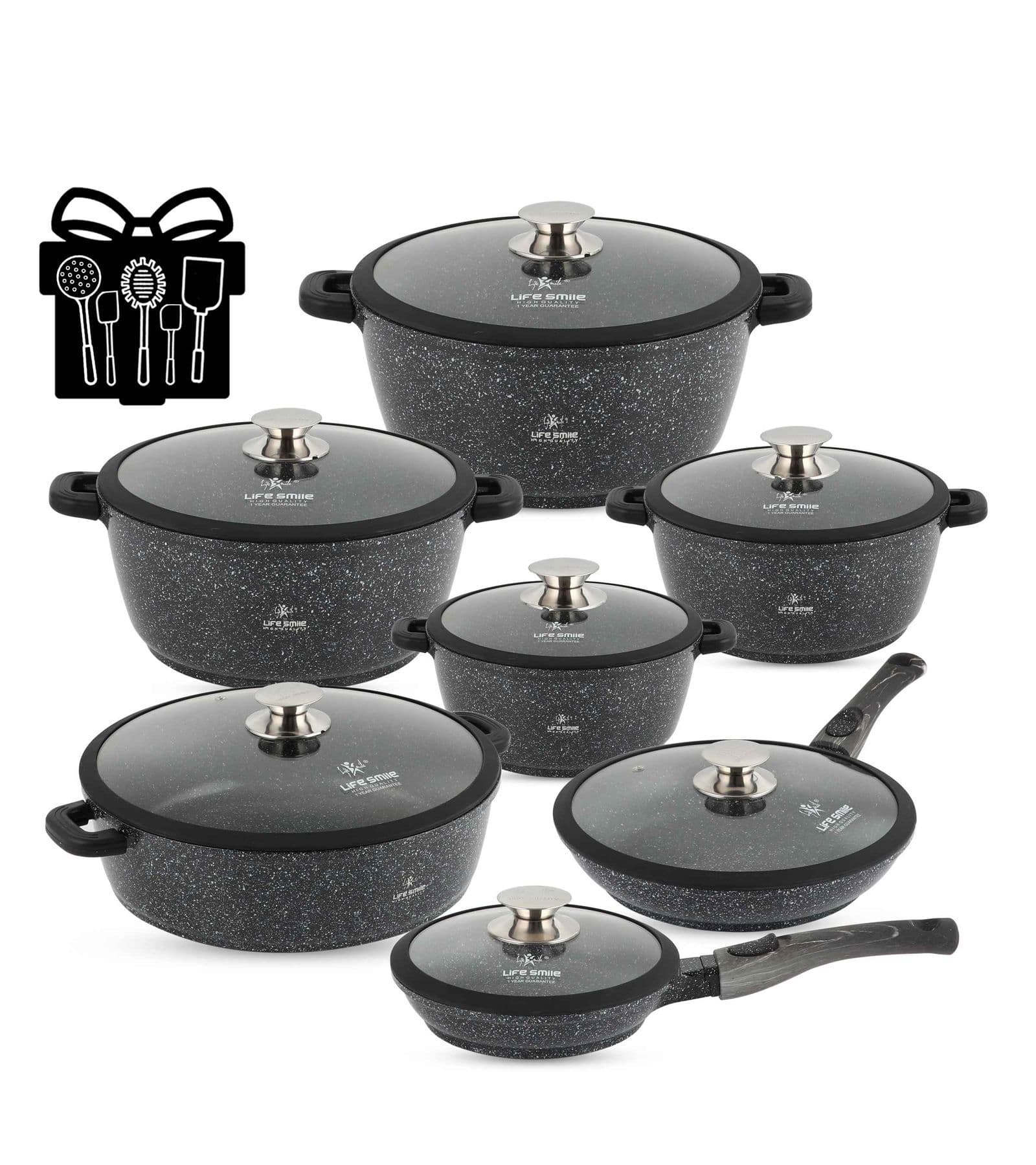 🎉New Year Sale 70% Off💥Cookware Set 29 pieces with Multiple Layer Granite Coating