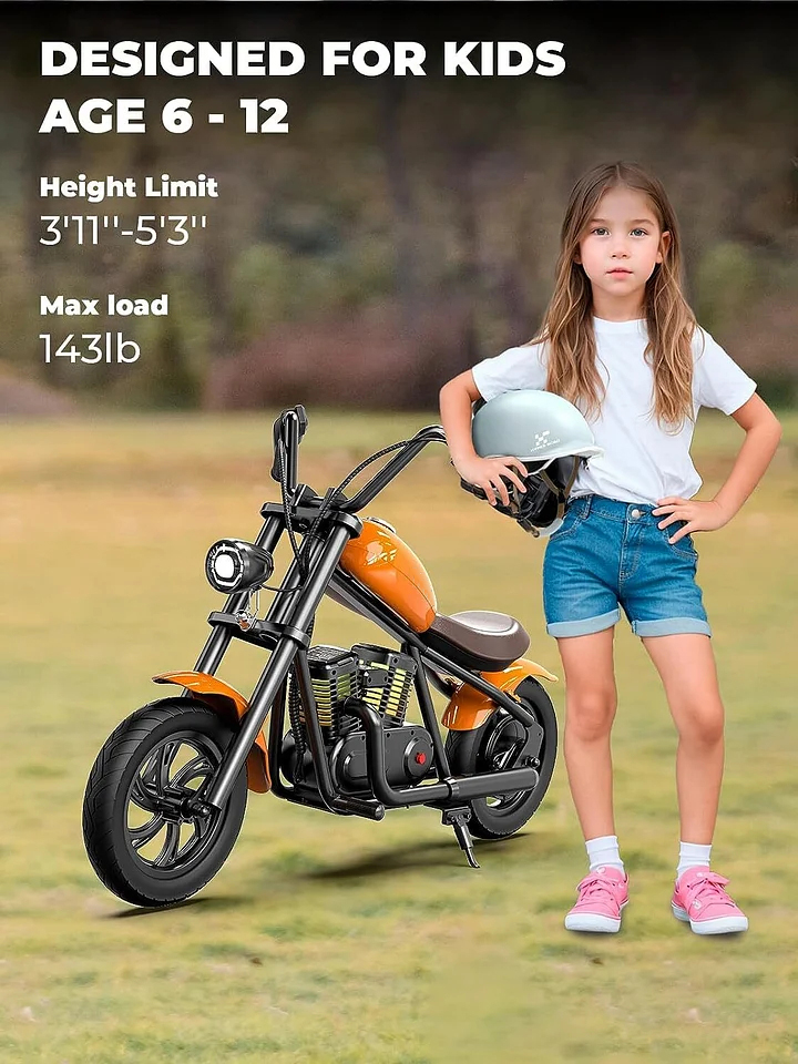 😱Limited Stock💥Kids Electric Motorcycle With Colorful Ambient Light