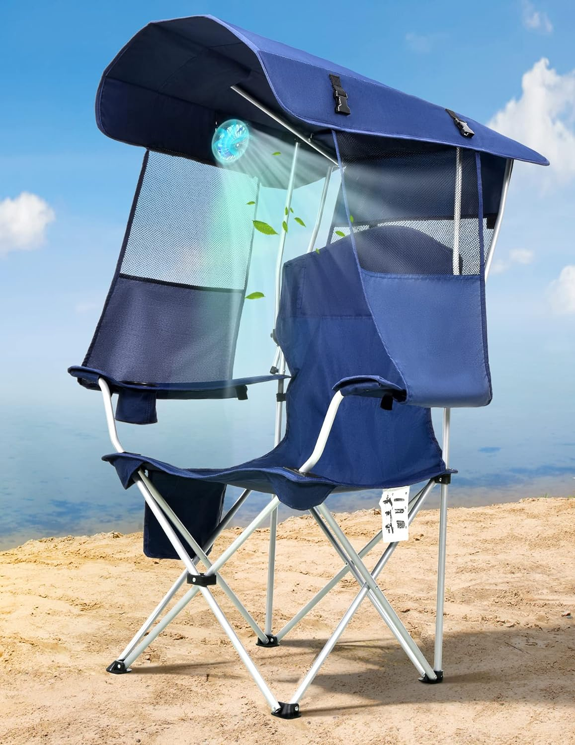 🔥Last Day Promotion 50% OFF🔥Canopy Beach Chair With Fan
