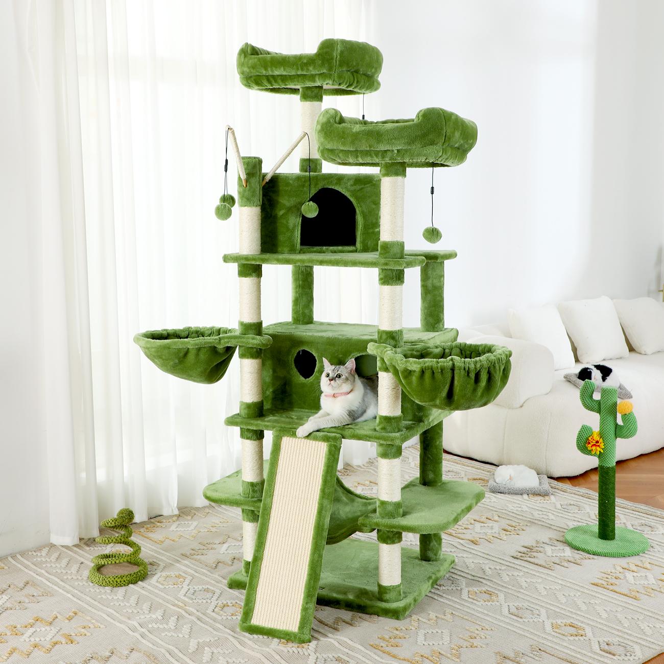 🔥Christmas Sale 70% Off💥Large Cat Tree 69" Tall Cat Tower Multi Level Big Cat Climbing Stand