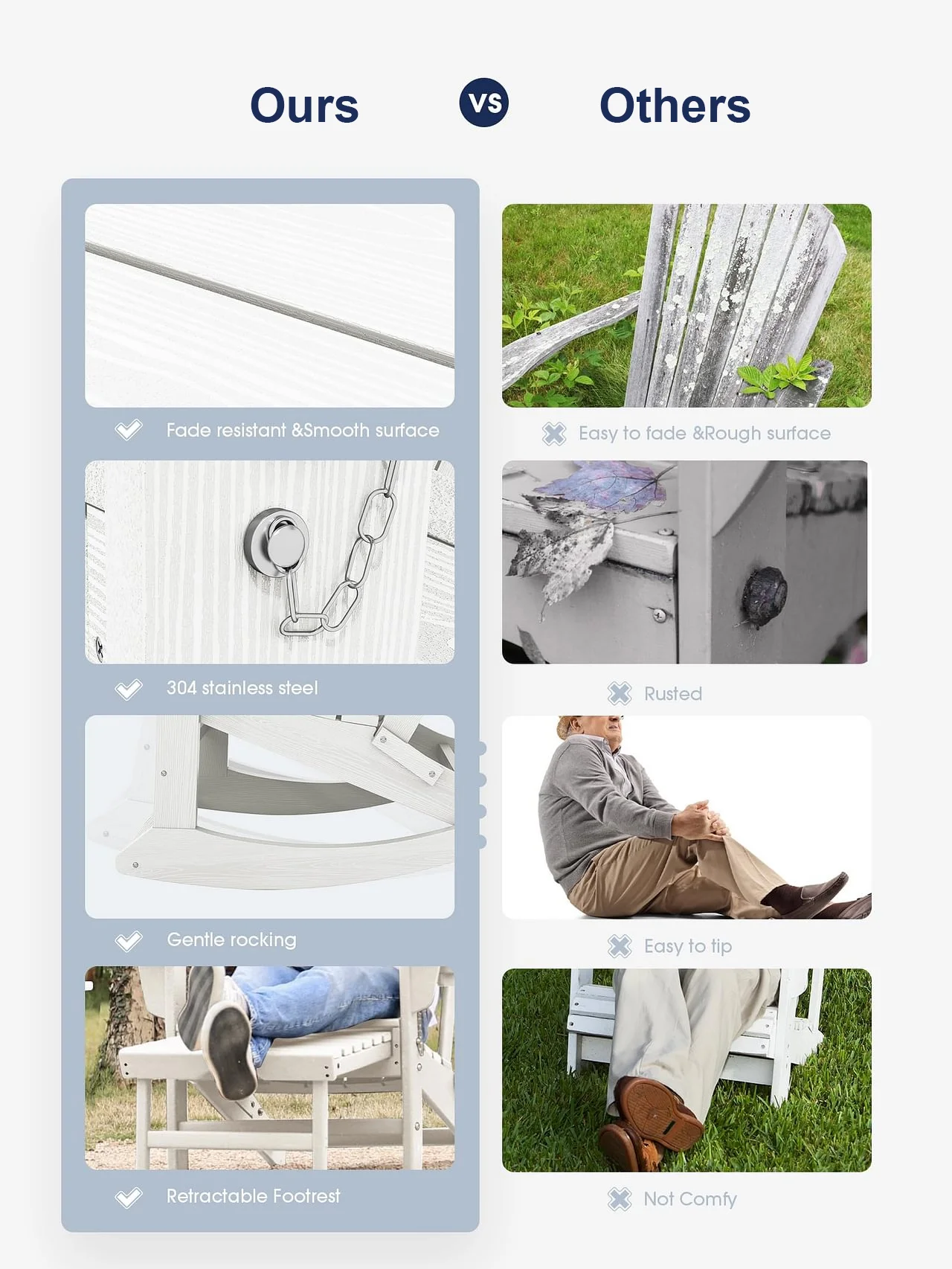 💥Last Day Buy 1 Get 1 Free💥4 in 1 Multifunctional Outdoor Folding Rocking Chair