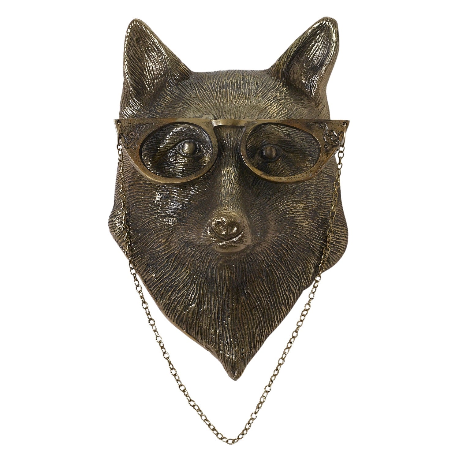 Eloise the Fox Wall Mount-With Antique Gold Frame
