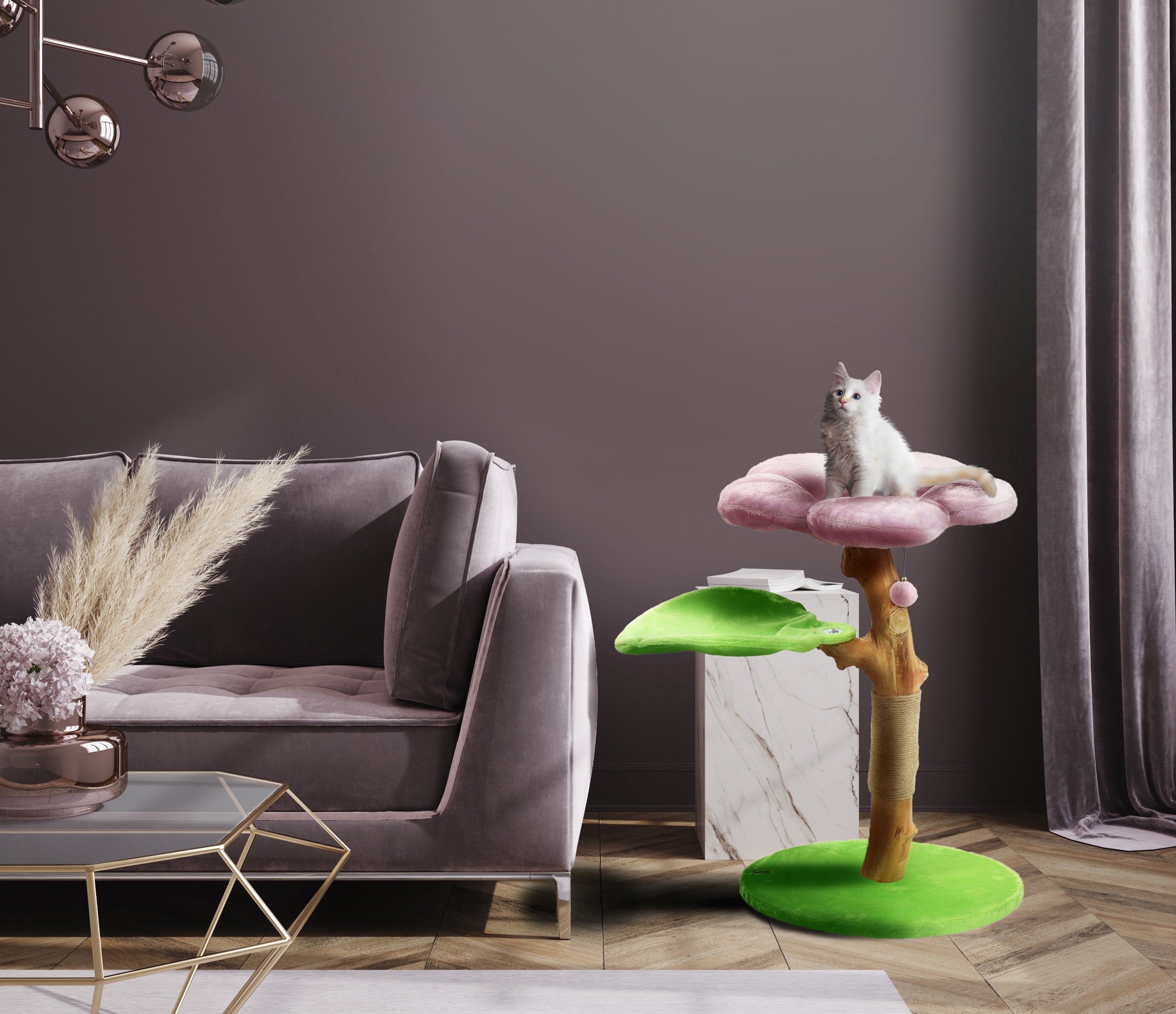 LAVENDER FLORAL CAT TREE