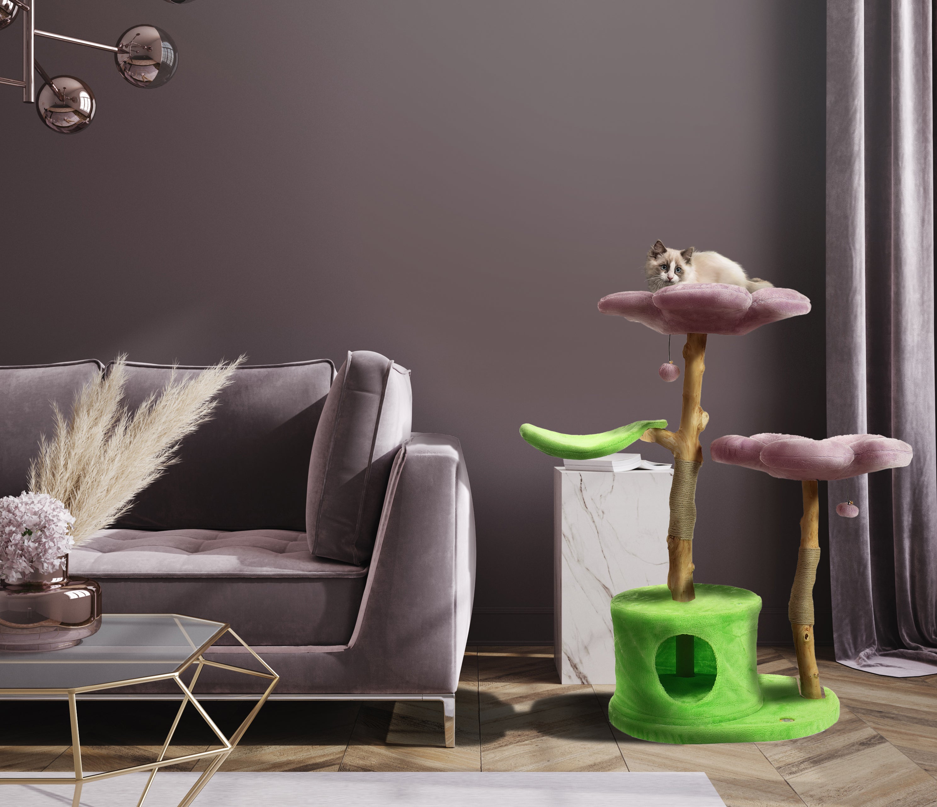 LAVENDER TRES - FLORAL CAT TREE