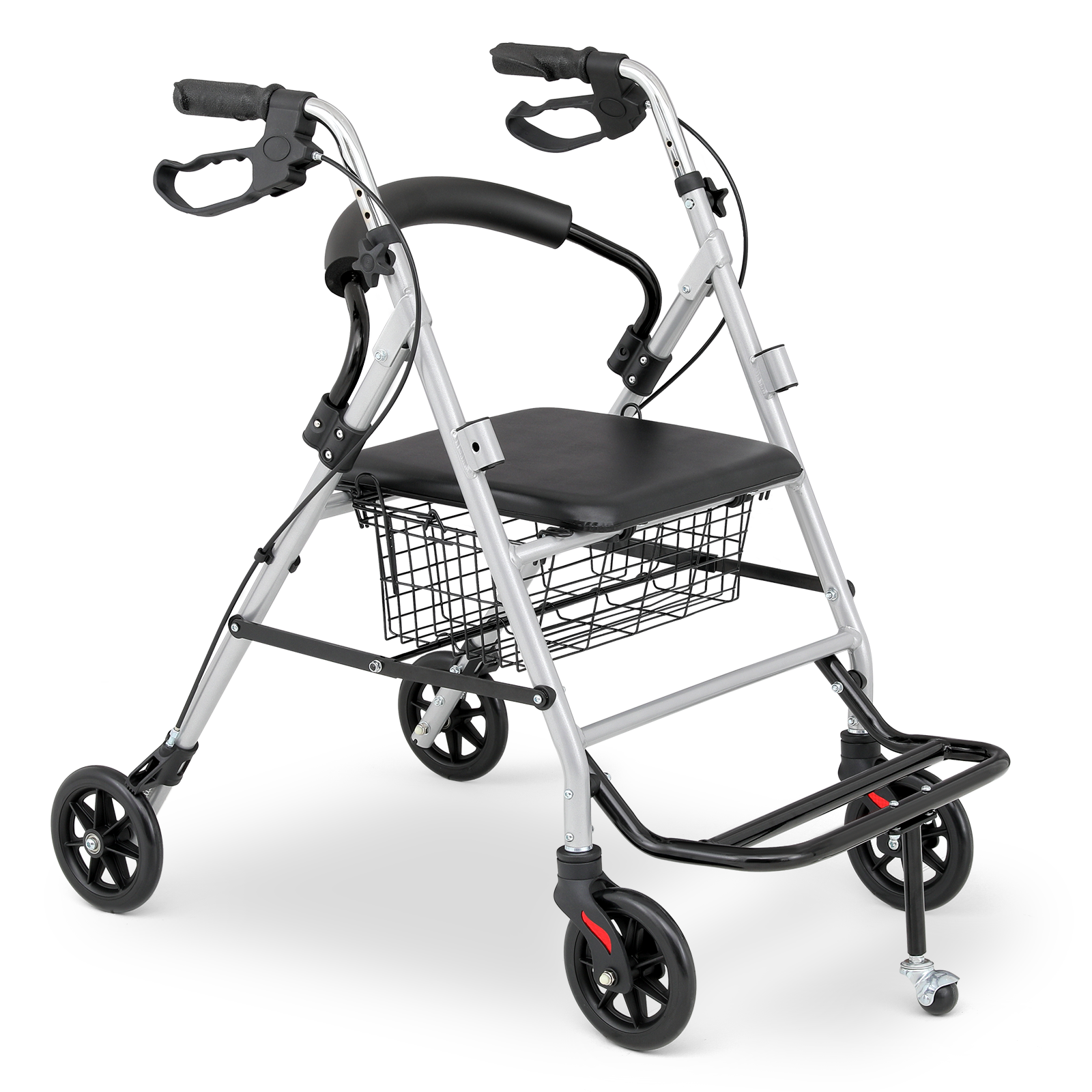🔥Last day for clearance🔥Rolling Walker - 31.5''-36.5'' Height Adjustable - w/Detachable Basket