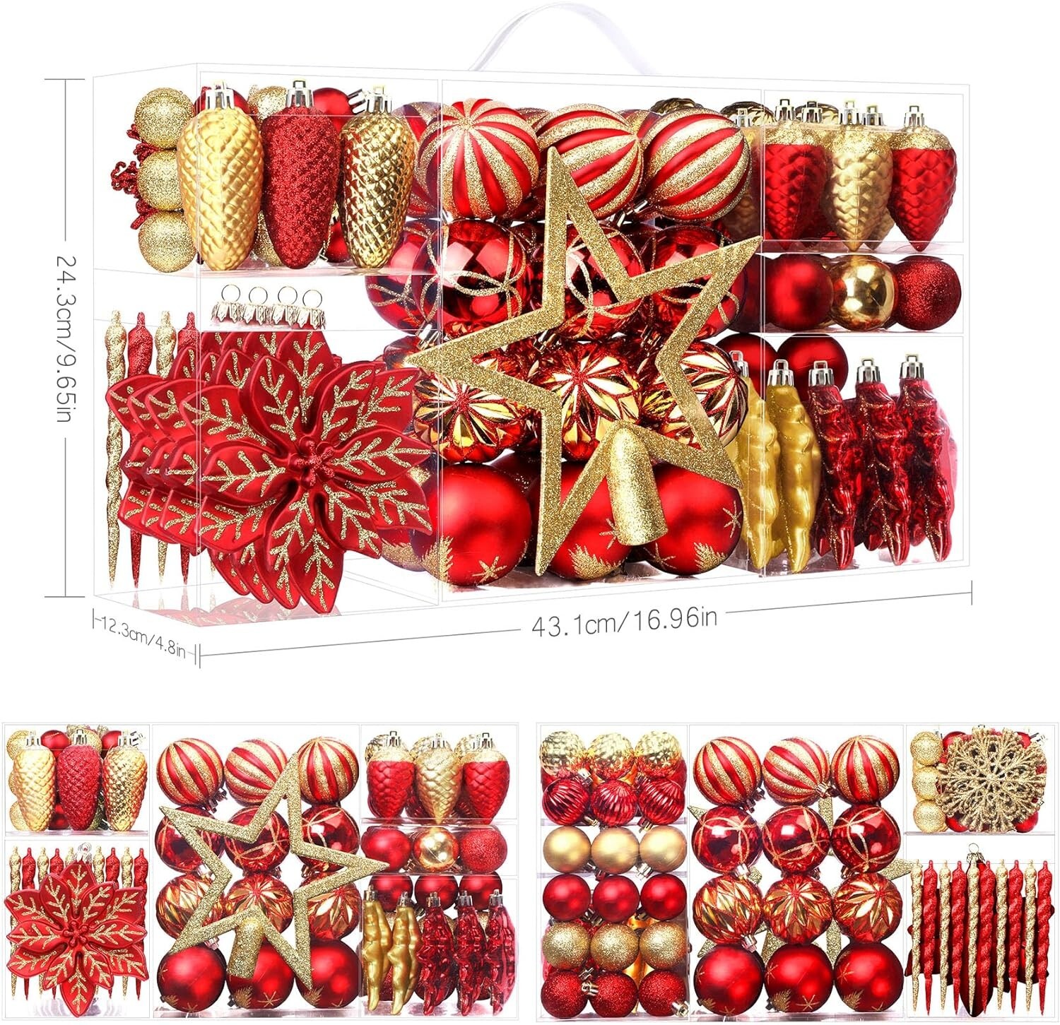 Flash sale ⚡ Limited Stock 🎅106pcs Christmas Balls Ornaments Set