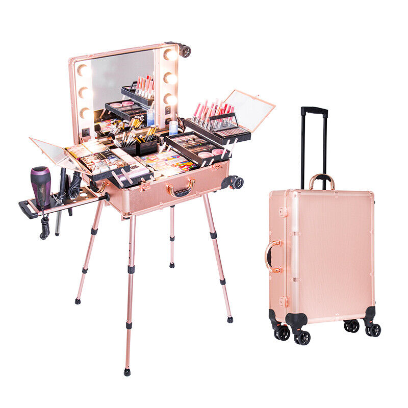 🎁Winter Special 60% OFF💥Portable suitcase dressing table with light