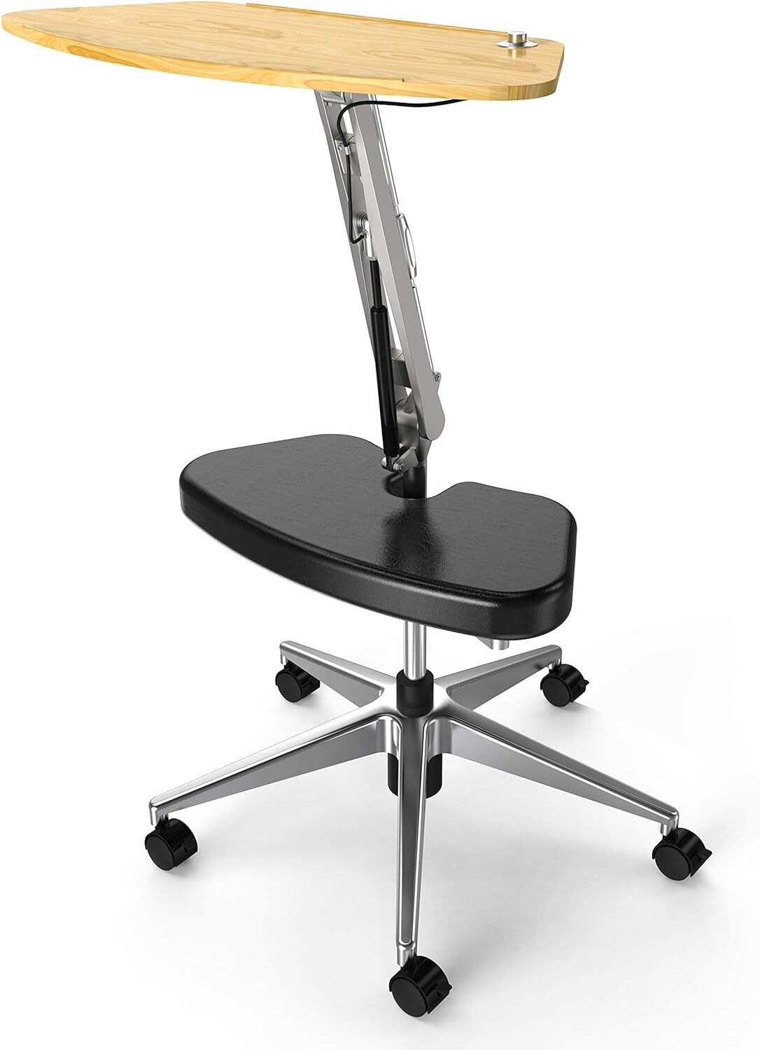 Mobile Laptop Desk/Cart/Stand with Adjustable Tabletop and Footrest Computer Table