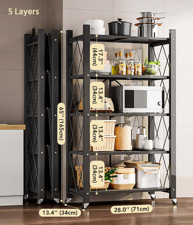 🔥Hot Sale 50% OFF🔥Foldable Storage Rack with Wheel