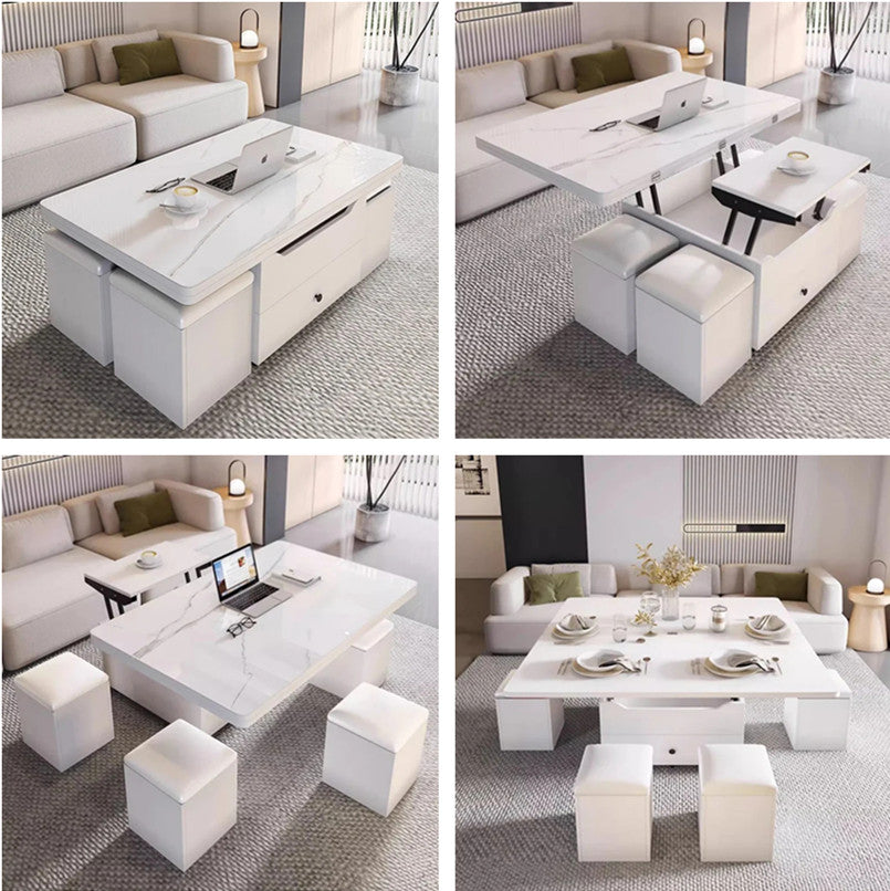 🔥Free Shipping🔥Multifunctional Lift Top Coffee Table With 4 Storage Stools