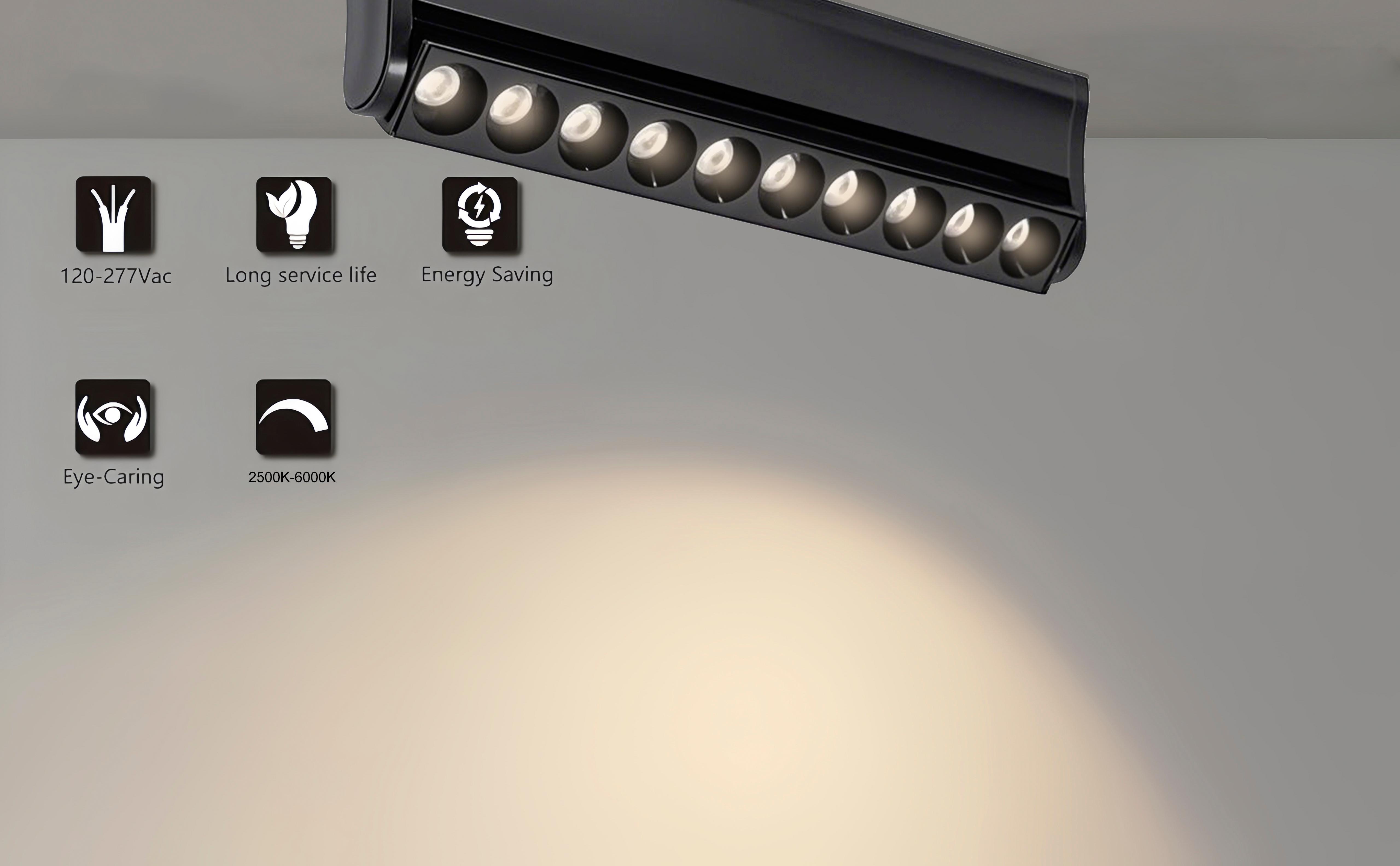 LED linear Track Lighting 110V 220V Adjustable 3000K 4000K 6000K for Shop mall & Living Room / warehouse /office commercial clothing spotlight 