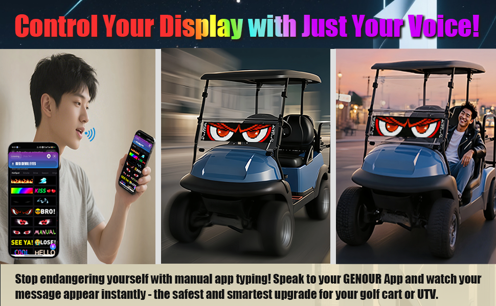 LED Matrix Display Panel, Devil Eyes Light for Cars Windshield, Programmable LED Scrolling Sign, Advertising Sign with Remote + APP+ Voice Control, DIY Pattern Animation 