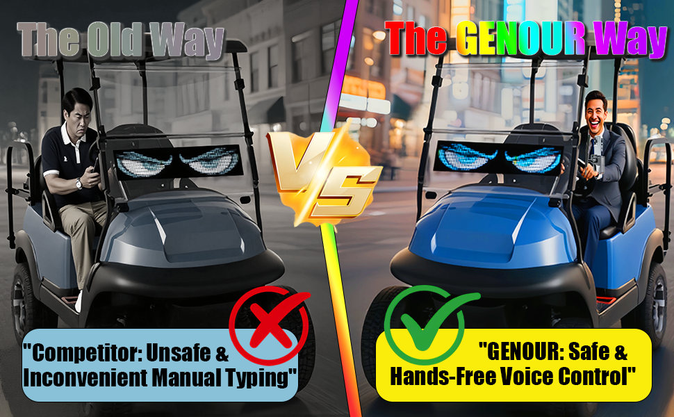 LED Matrix Display Panel, Devil Eyes Light for Cars Windshield, Programmable LED Scrolling Sign, Advertising Sign with Remote + APP+ Voice Control, DIY Pattern Animation 