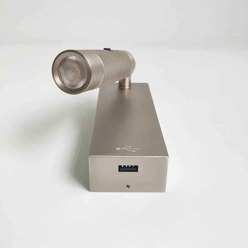 Meanyee Wall Mounted Reading Lamp LED Bedside Lights Headboard Lamps with Switch / USB Charger Port / Adjustable Arm / 3W CREE LED