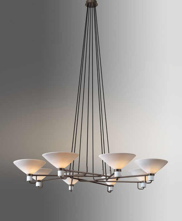 Lauriston Modern Circular Crystal Pendant Chandelier Adjustable Beam Switch Stainless Steel Aluminum Metal for Hotels Apartments