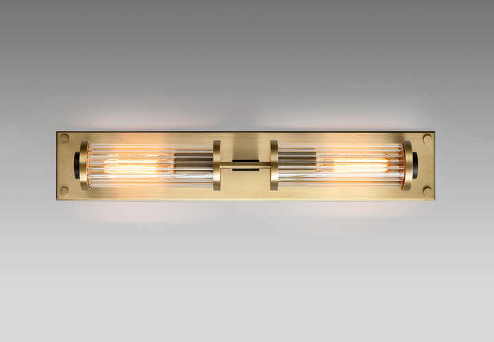 Alouette Linear Sconce New American Style Double Head Brass Glass Wall Lamp Suitable for Villa