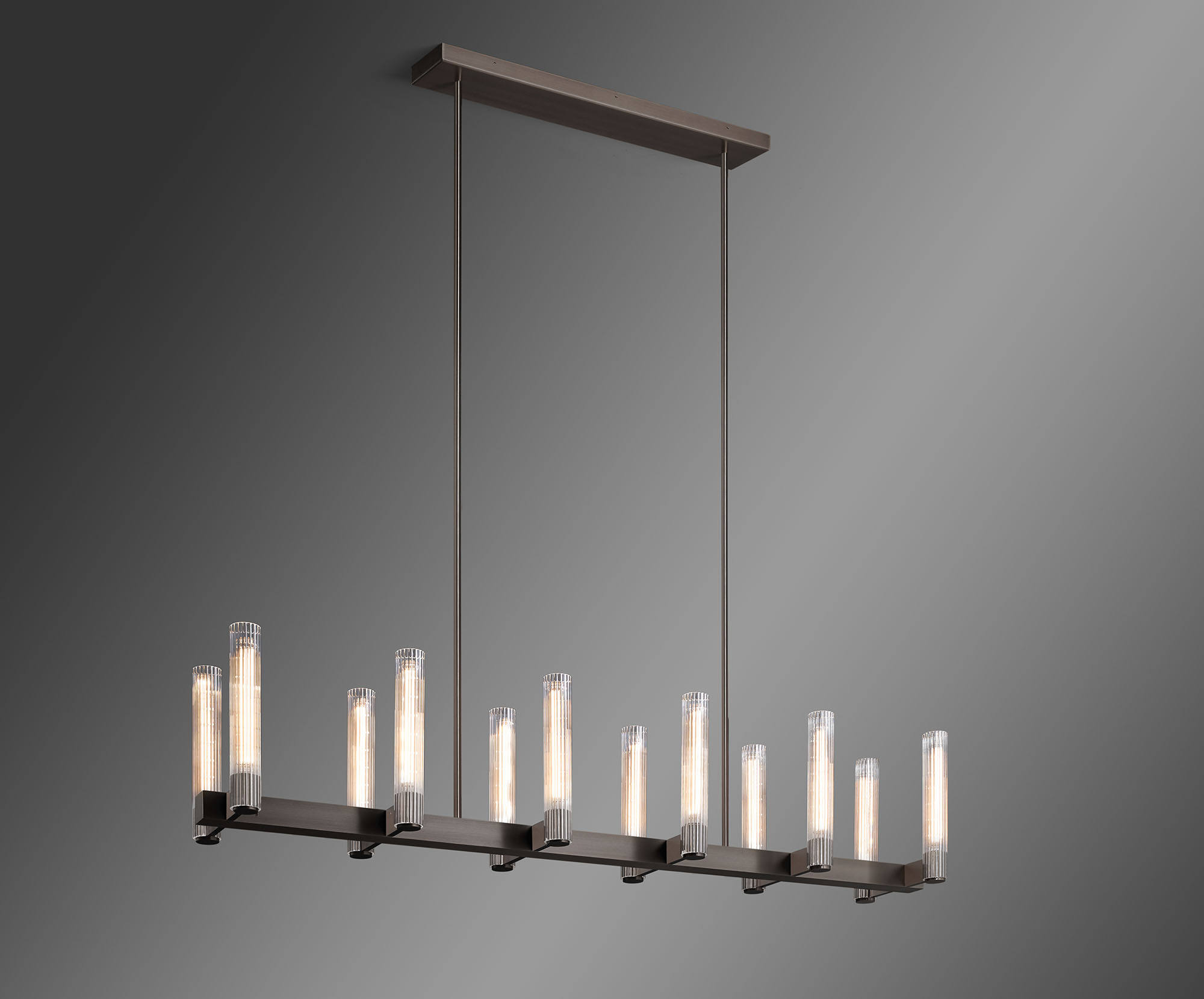PASTIS Modern Industrial Rustic Linear Chandelier Adjustable Height Brass/Copper Chandelier Warm White E12/E26 3000K 4000K Room