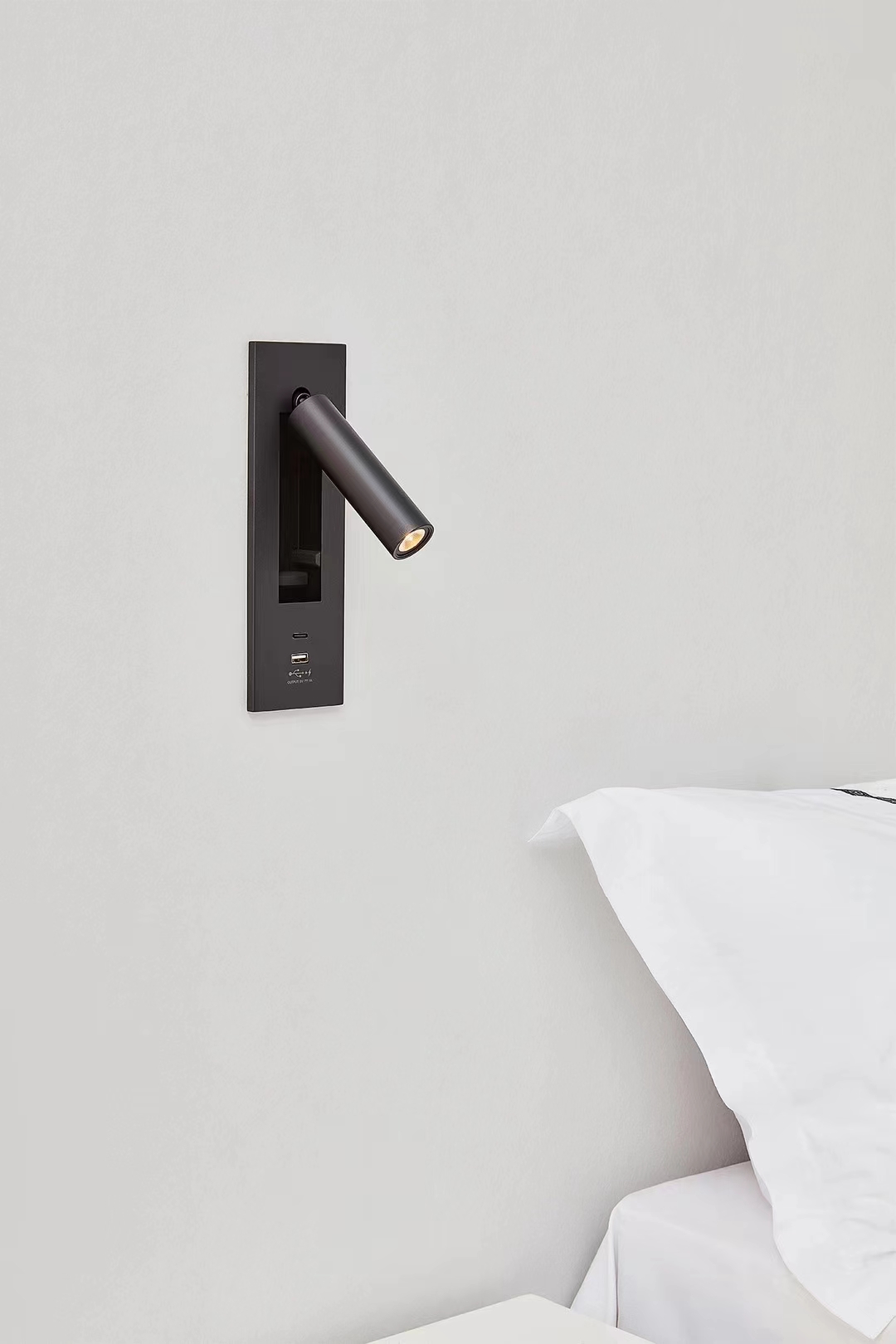 Embedded Recessed Headboard Wall Reading Lamp With USB