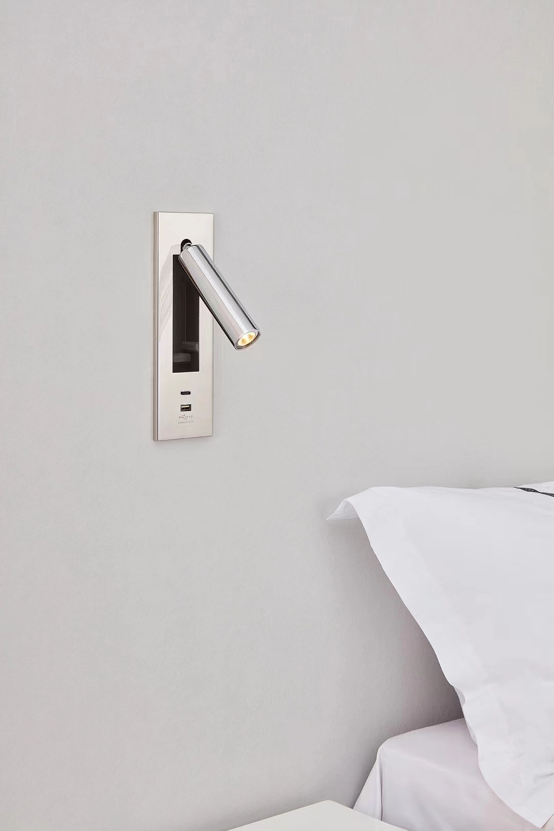Embedded Recessed Headboard Wall Reading Lamp With USB