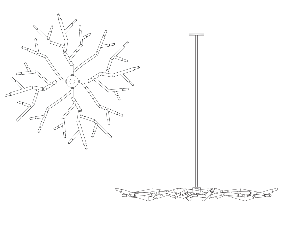 RAMEAU Modern Decorative Brass Copper Circular Chandelier Adjustable Height Warm White Light 3000K CCT for Middle Sized Rooms