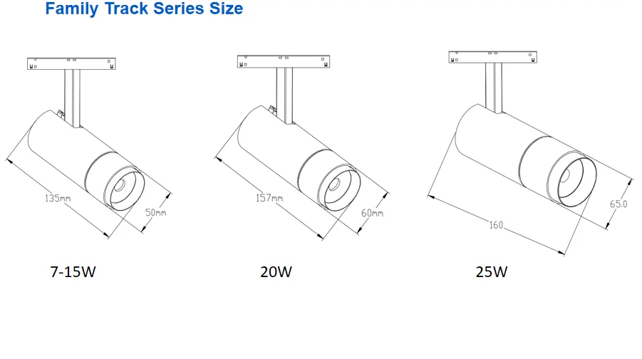 ETL/CETL Certified 7W-25W LED Track Spotlight Black White 0-10V Zigbee Tuya Smart Dali Dim Magnetic for Home Commercial Use