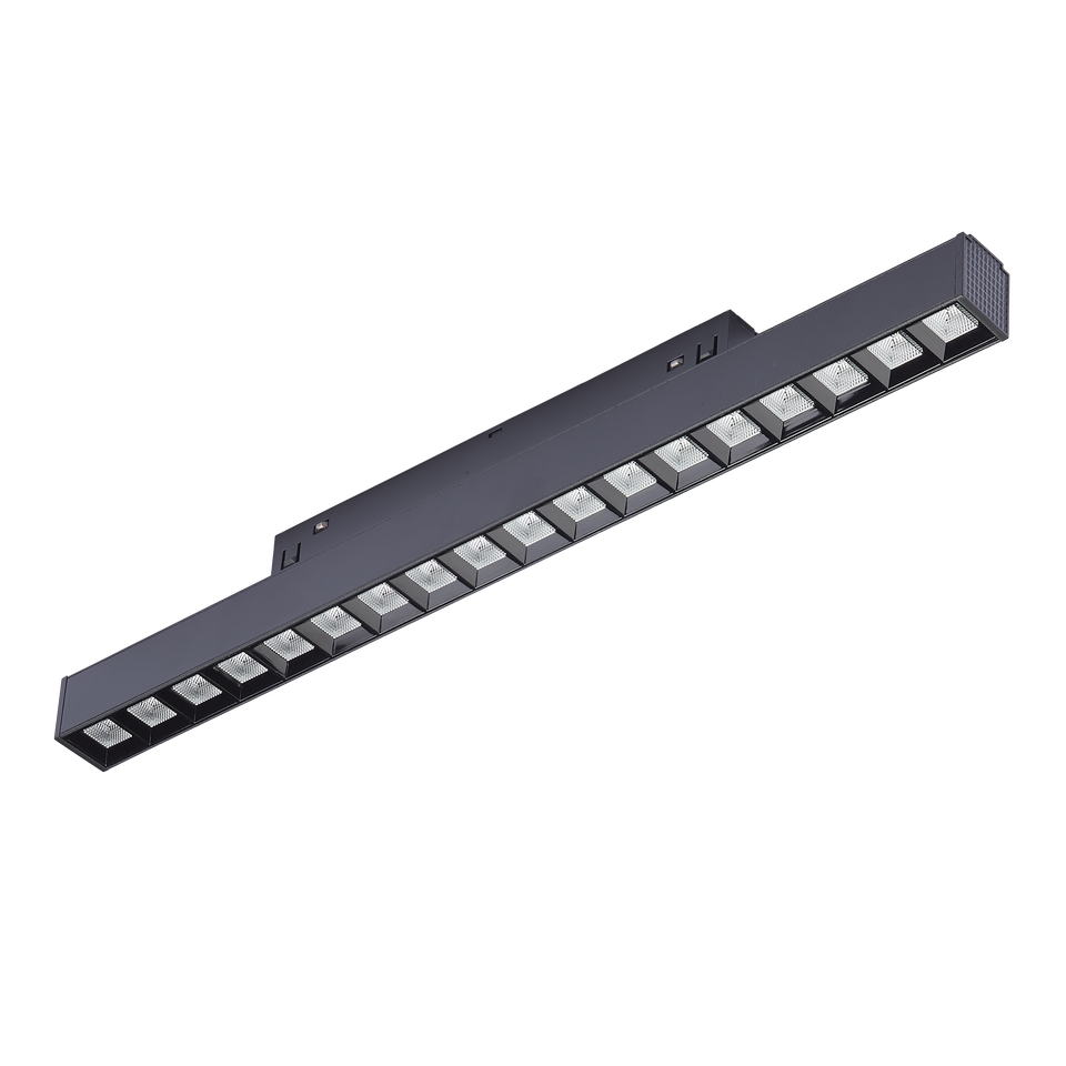 12W Modern Magnetic Grill LED Track Lights Aluminum Body 48V Input Voltage for Indoor Hotels Supermarkets Offices & Shops