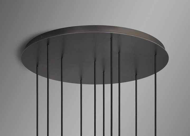 RAMEAU Modern 10-Light Circular Chandelier Adjustable Height Contemporary Oval Design Warm White Light E12 3000K for Home Hotel