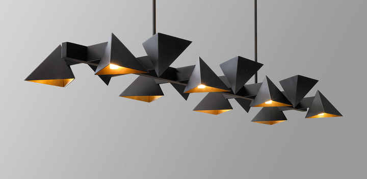 BACKPREVNEXT VICHY Linear Chandelier Long Aluminum Plastic Iron Material for Home Villa Hotel Bar Hospital Remote Switch AC