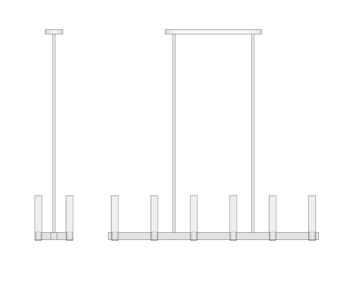 PASTIS Modern Industrial Rustic Linear Chandelier Adjustable Height Brass/Copper Chandelier Warm White E12/E26 3000K 4000K Room