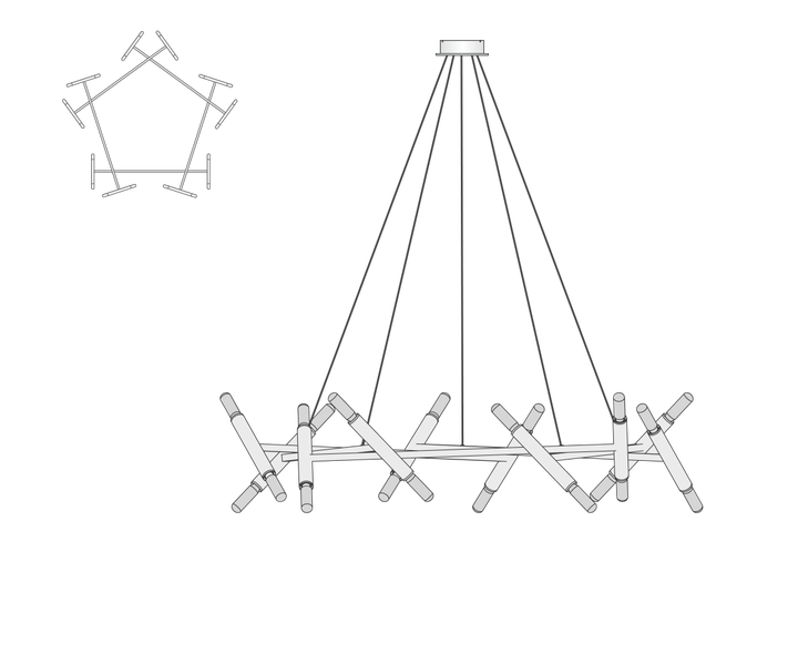 Crystal Chandelier LE PETITE for Home Decor Ceiling AC Glassfor Villa Indoor Use