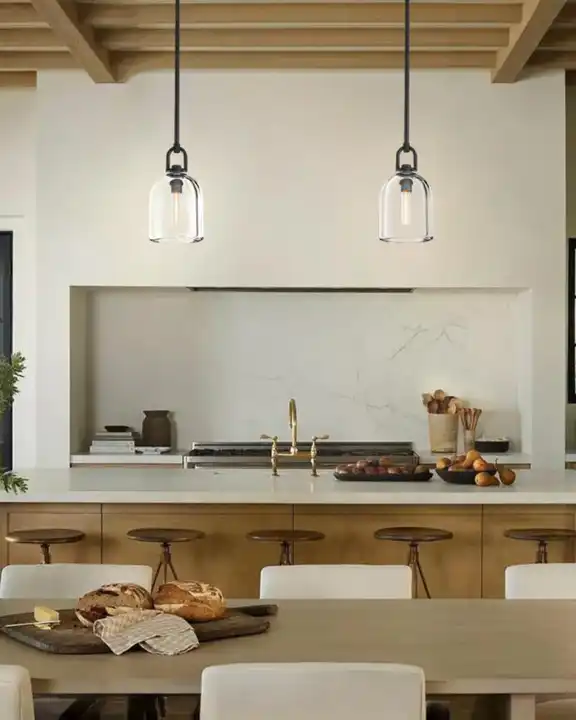 American Style Modern Glass High Ceiling Easily Installment Apartment Pendant Light