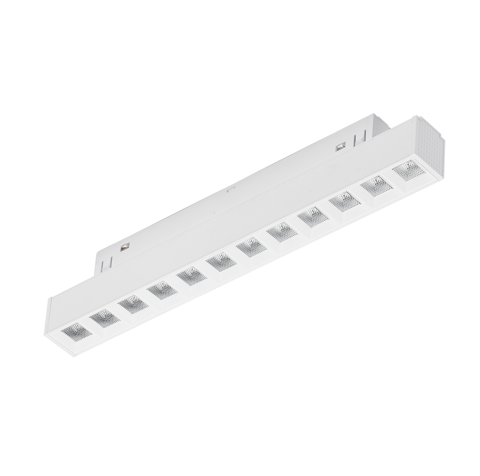 12W Modern Magnetic Grill LED Track Lights Aluminum Body 48V Input Voltage for Indoor Hotels Supermarkets Offices & Shops