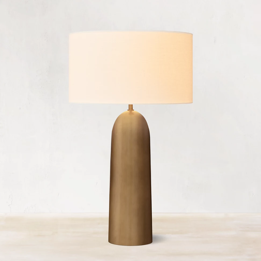 Decorative Black Travertine Brass Led Desk Light Table Lamp