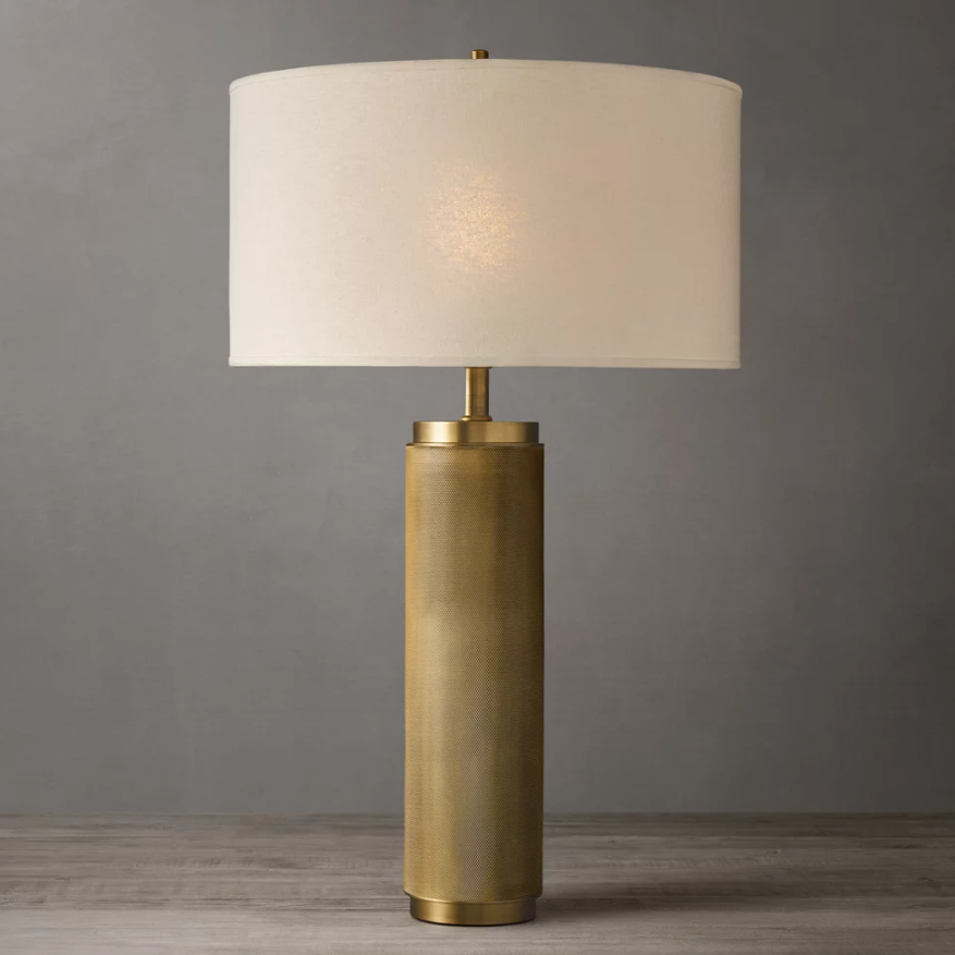 Decorative Black Travertine Brass Led Desk Light Table Lamp