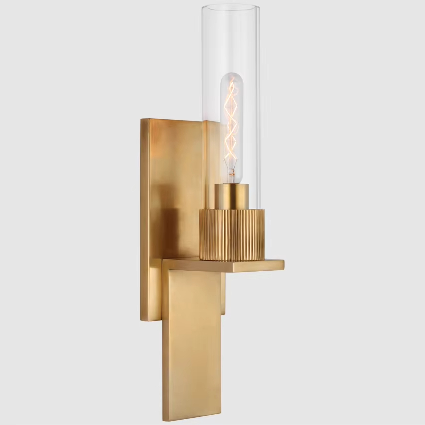 Indoor Modern Classic Brass Wall Lamp Ravelle Grand Bronze Sconce Hotel Bedroom Glass Wall Lights