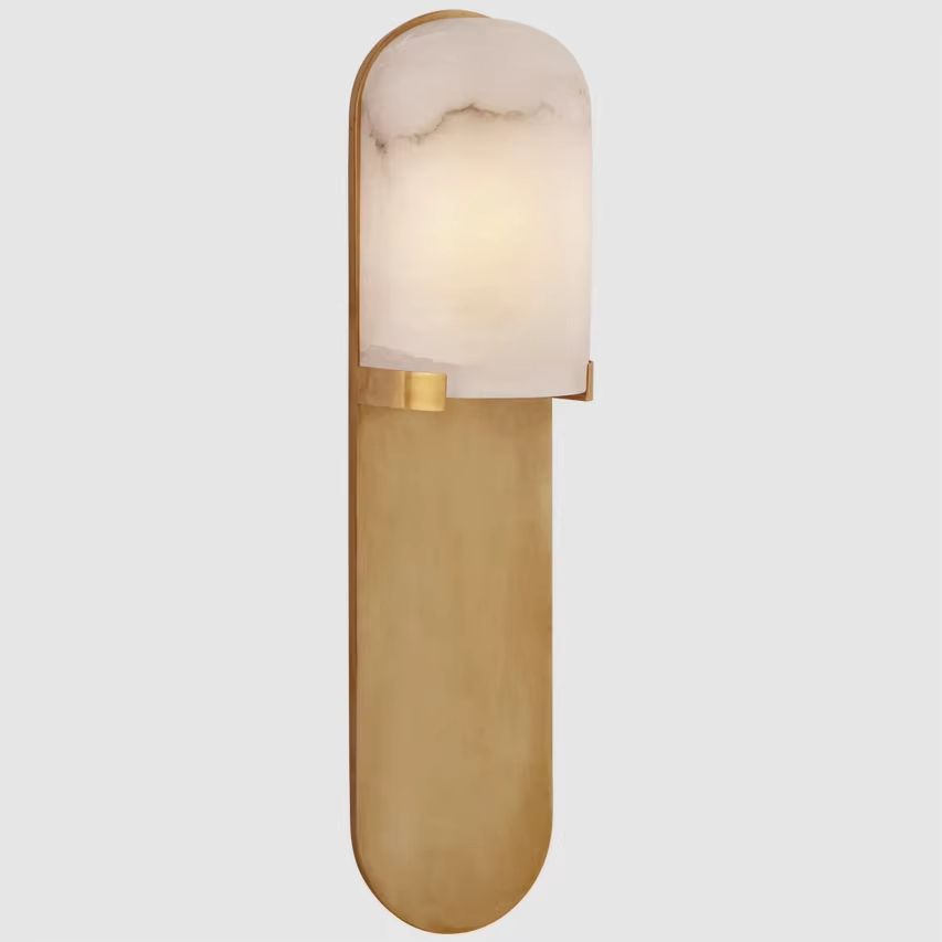 Postmodern alabaster living room background brass wall Sconce art bedside designer bedroom hotel corridor wall lamp