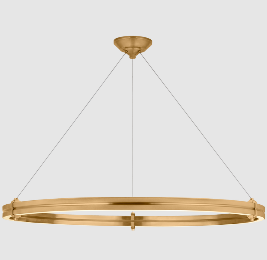 Farmhouse Modern minimalist round ring chandelier Industrial decorative black iron pendant lighting hanging chandelier lights