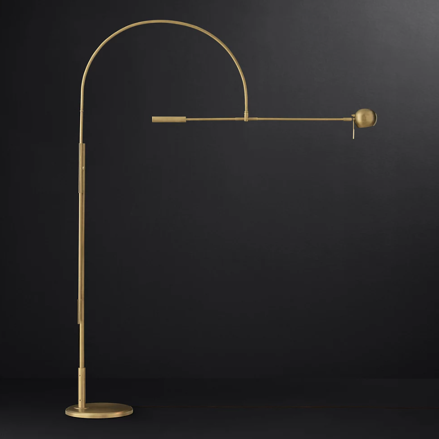 Industrial Home Decor Luxury Classic Modern Floor Lighting Bedroom Nordic Style Brass Metal Shade Standing Led Floor Lamp