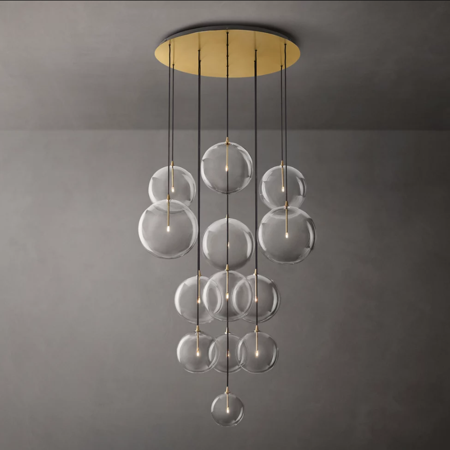 Brass Light Long Brass Crystal Lights For Decoration Restaurant Hanging Ceiling K9 Pendant Vintage Lighting Chandelier