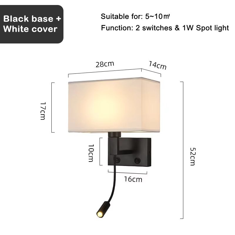  hotel engineering hotel bedroom bedside wall lamp Nordic fabric lamp indoor reading lamp
