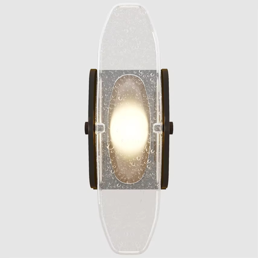 Full Copper Ripple Crystal Wall Sconce Lighting Wall Light For Indoor Bedroom Living Room Decorative Classic Wall Lamp Fixture