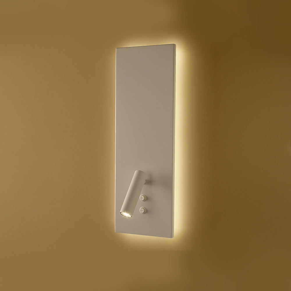 Meanyee Modern bedroom adjustable rectangle aluminum bracket 3W LED reading wall light with switch