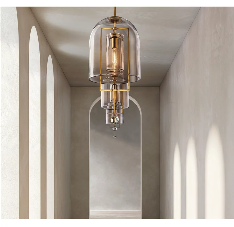 Custom Modern Simple Pendant Lights For Kitchen Island Brass Glass Led Nordic Luxury Chandelier