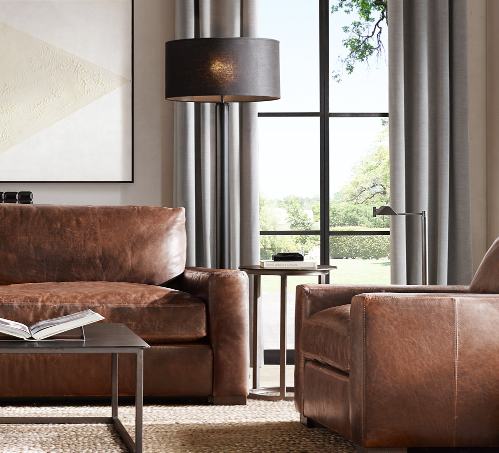 French Drum Linen Shade Modern Contemporary Floor Lamps For Living Room