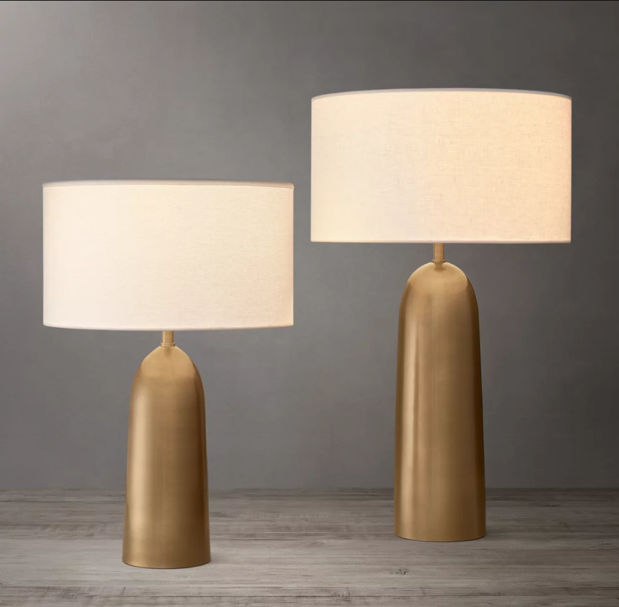 Decorative Black Travertine Brass Led Desk Light Table Lamp