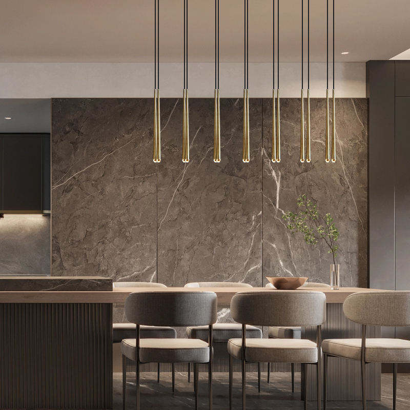 Custom Factory Wholesale USA Luxury Postmodern Style Brass Crystal Dining Table Room Rectangle Chandelier Pendant Lights