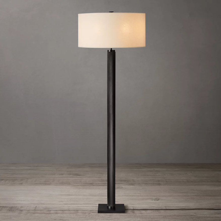 French Drum Linen Shade Modern Contemporary Floor Lamps For Living Room