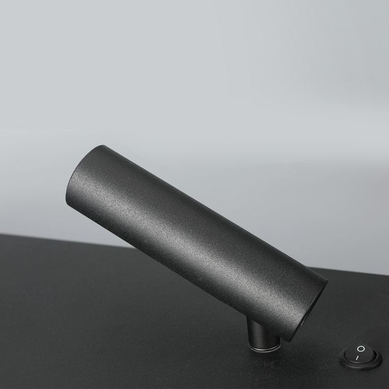 Meanyee Modern bedroom adjustable rectangle aluminum bracket 3W LED reading wall light with switch