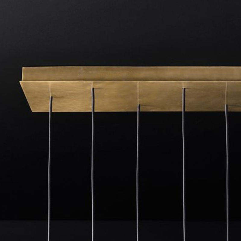 Custom Factory Wholesale USA Luxury Postmodern Style Brass Crystal Dining Table Room Rectangle Chandelier Pendant Lights