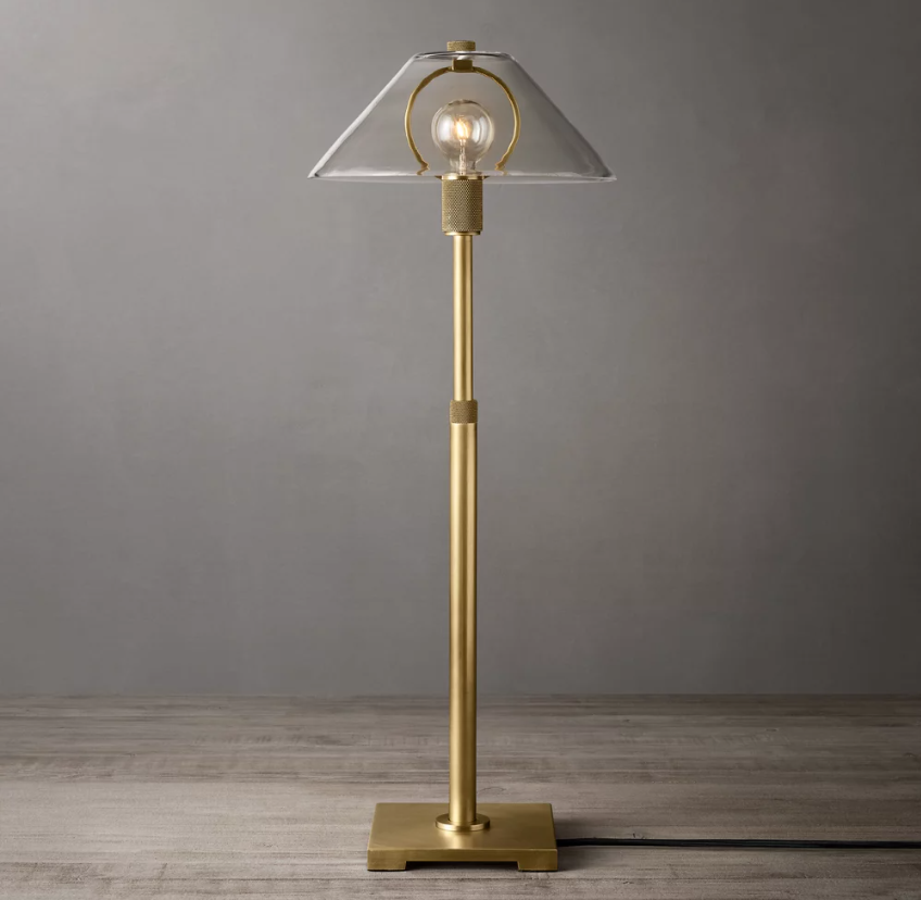 E26 / Candelabra Hardwired Rechargeable Brass Table Lamp Brass LED Desk Lamp